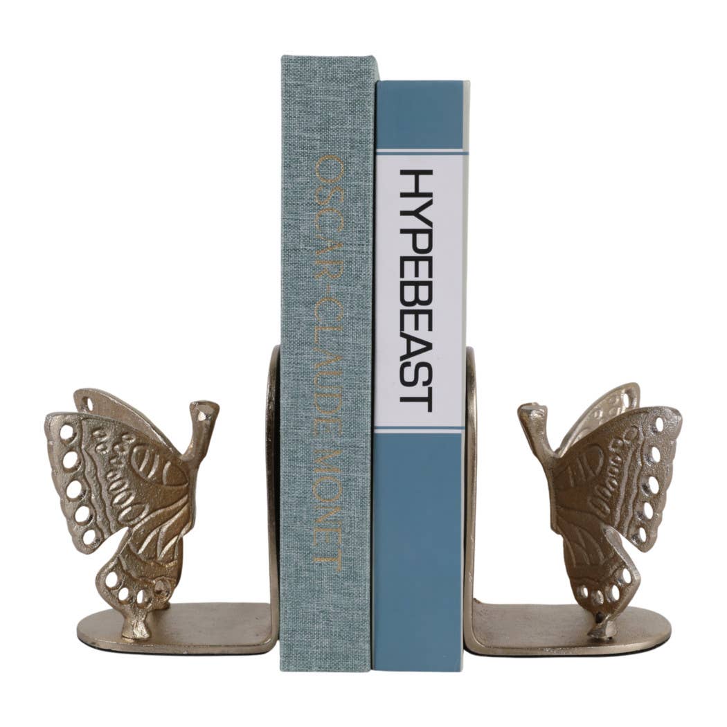 Golden Butterfly Bookends