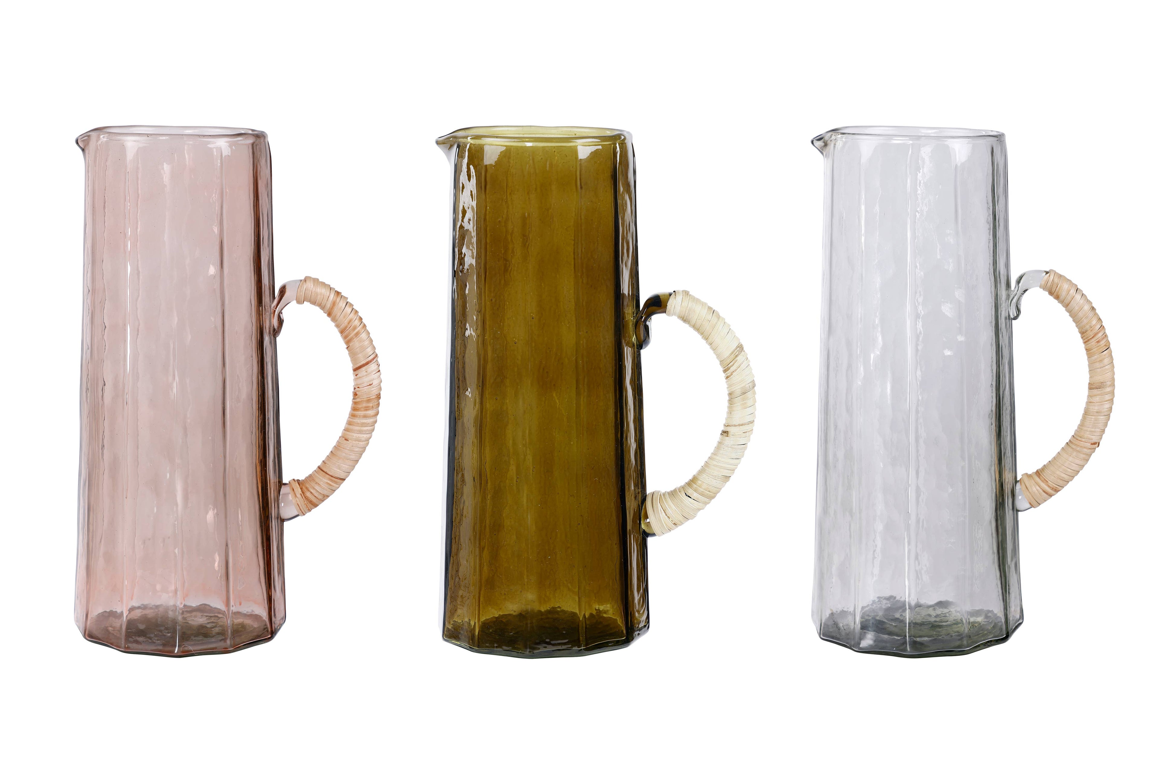 Pink Hammered Water Pitcher