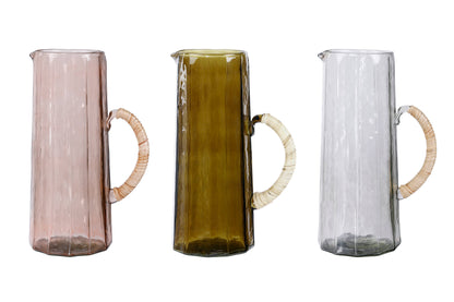 Pink Hammered Water Pitcher