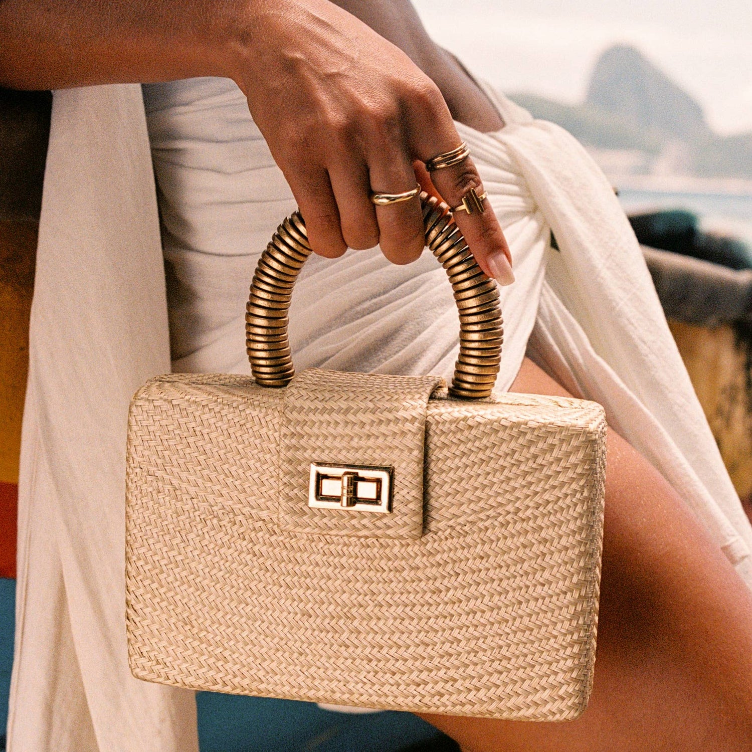 Cream &amp; Gold Clutch | Holiday Party Bag | Spa &amp; Resort Style - Salt &amp; Creek