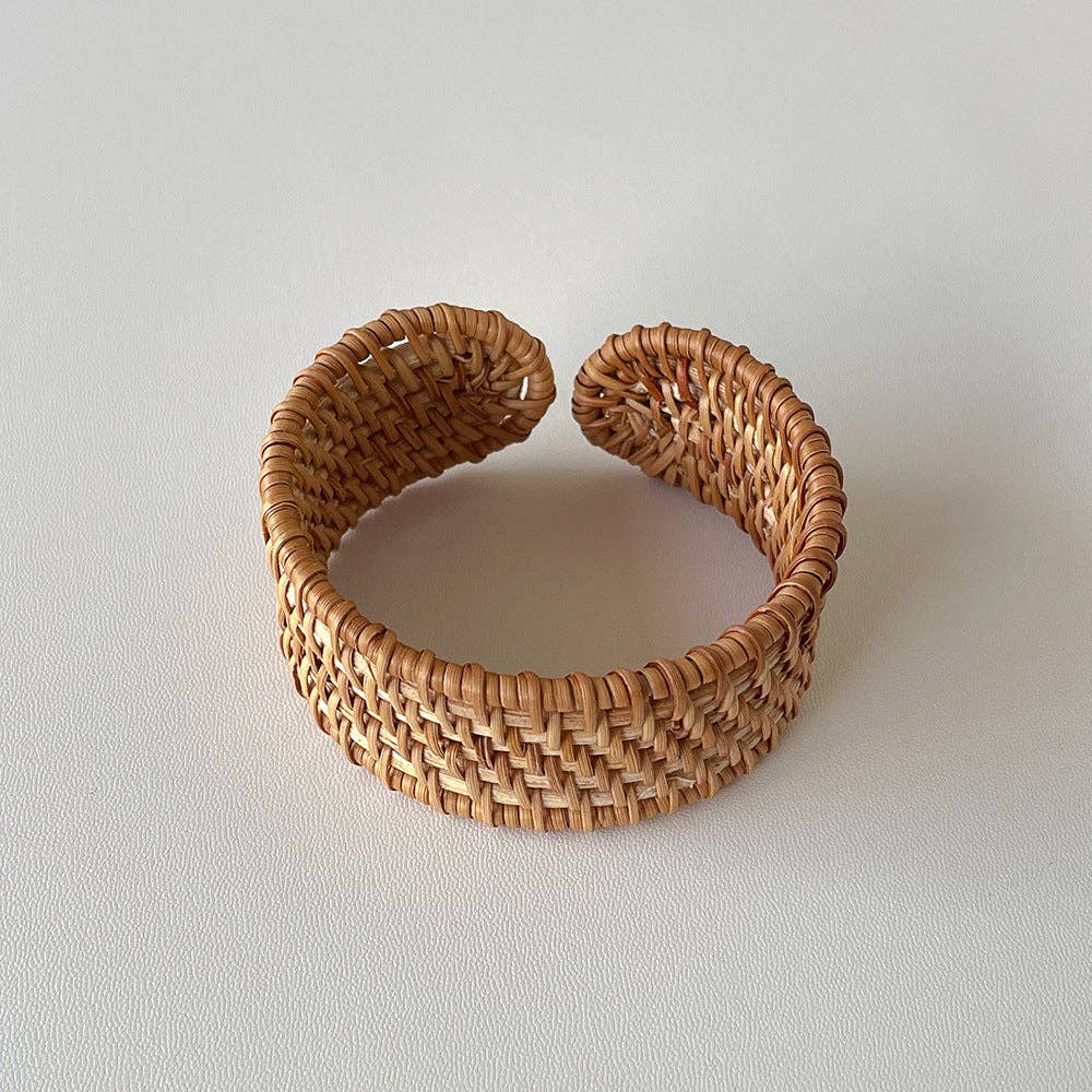 Vintage Straw Braided Round Bracelet