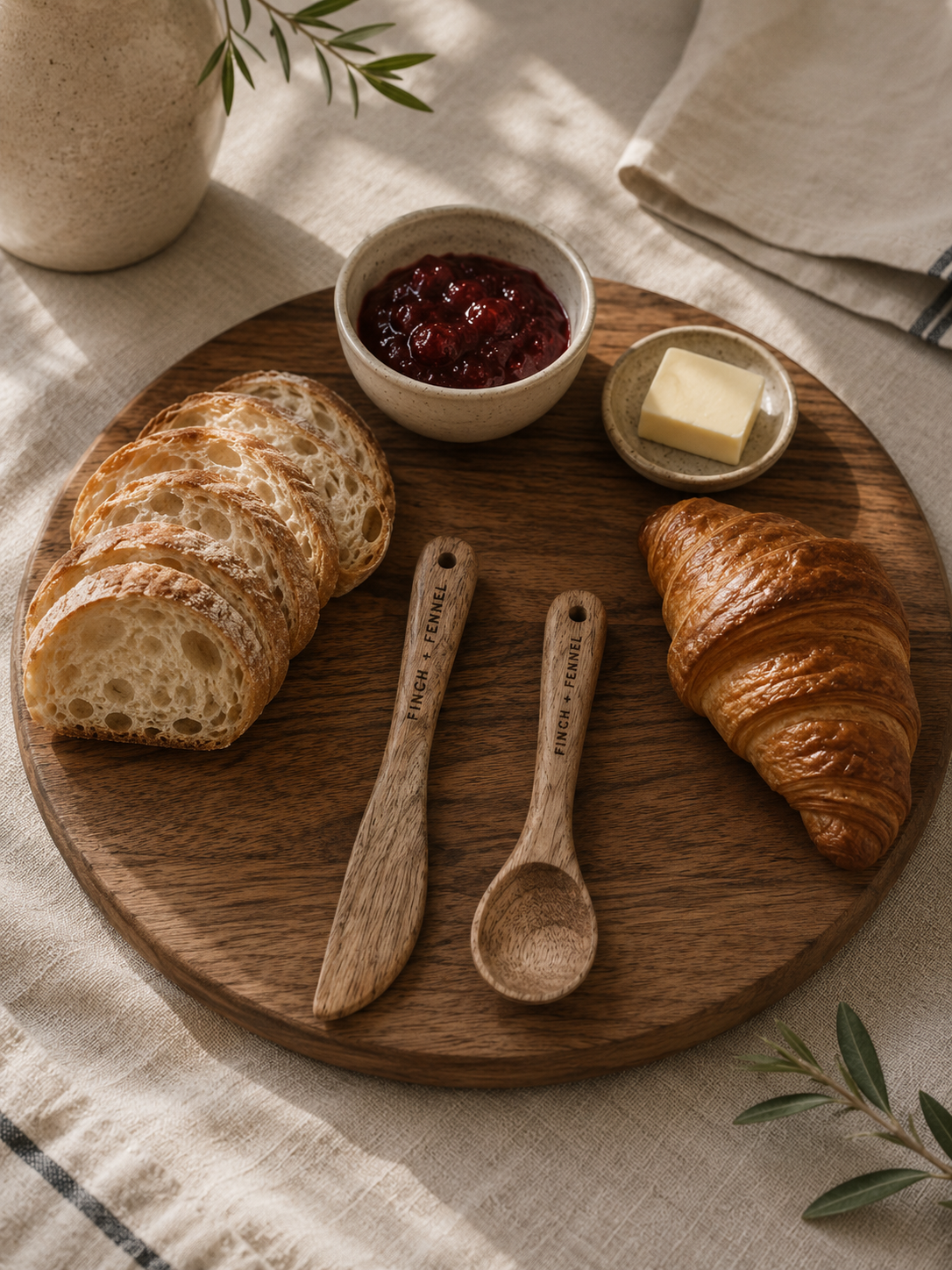 Mango Wood Spoon &amp; Canape Knife (Set of 2)