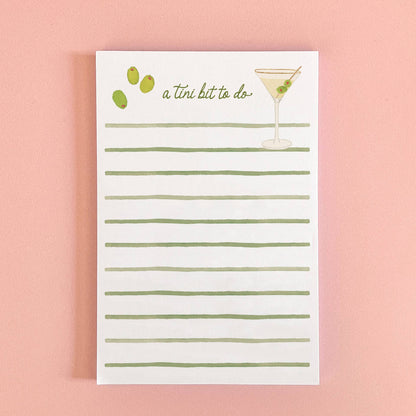 A Tini Bit To Do Notepad | Martini Notepad | 4"x6" Notepad