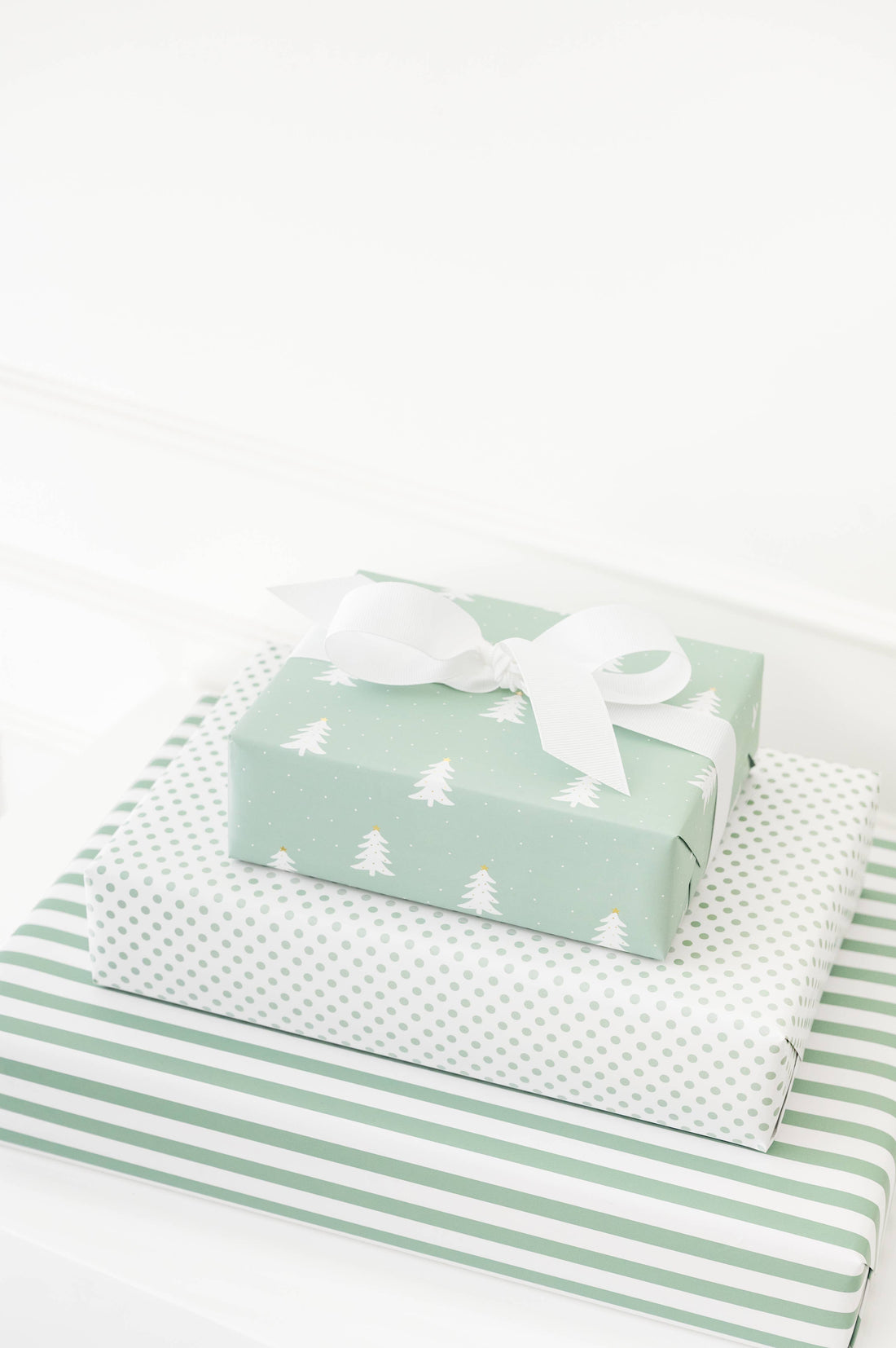 Holiday Gift Wrap, Green Christmas Tree Pattern by Sugar Paper