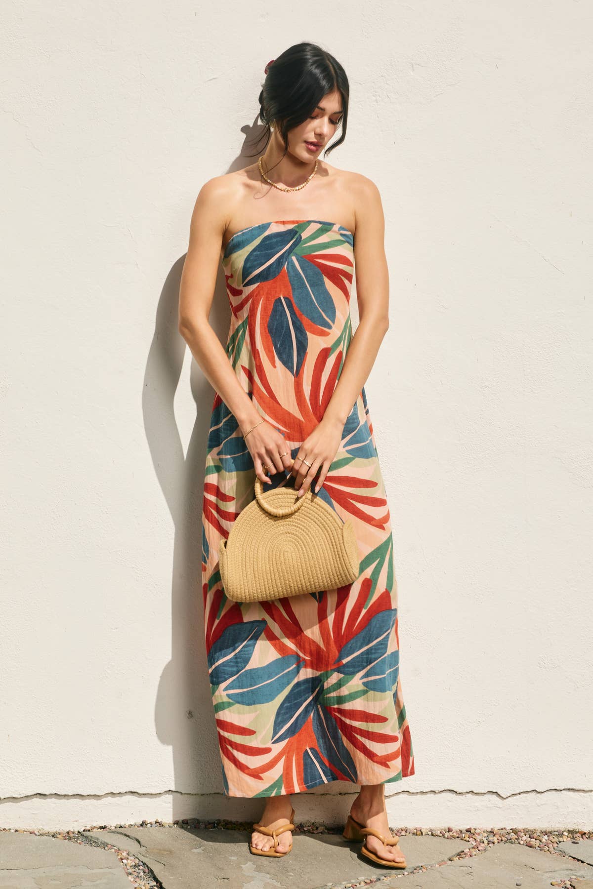 Lagoon Daze Strapless Tie Back Maxi Dress - Salt &amp; Creek