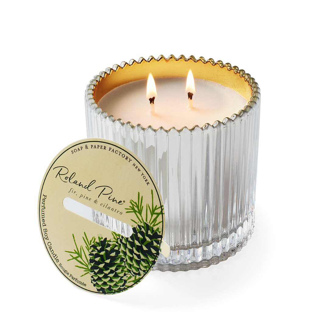 Roland Pine 14 oz Silver &amp; Gold Candle