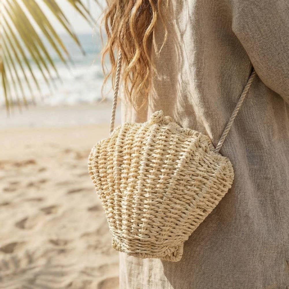 Braided Straw Seashell Bag - Salt &amp; Creek