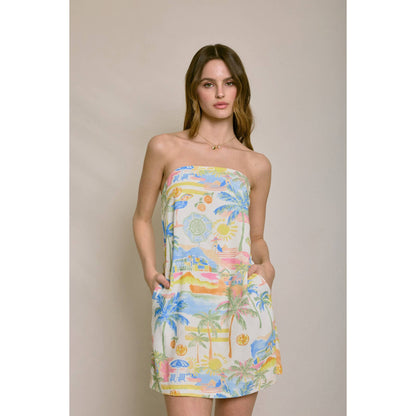 Summer Somewhere Strapless Pull on Mini Dress (1) - Salt &amp; Creek