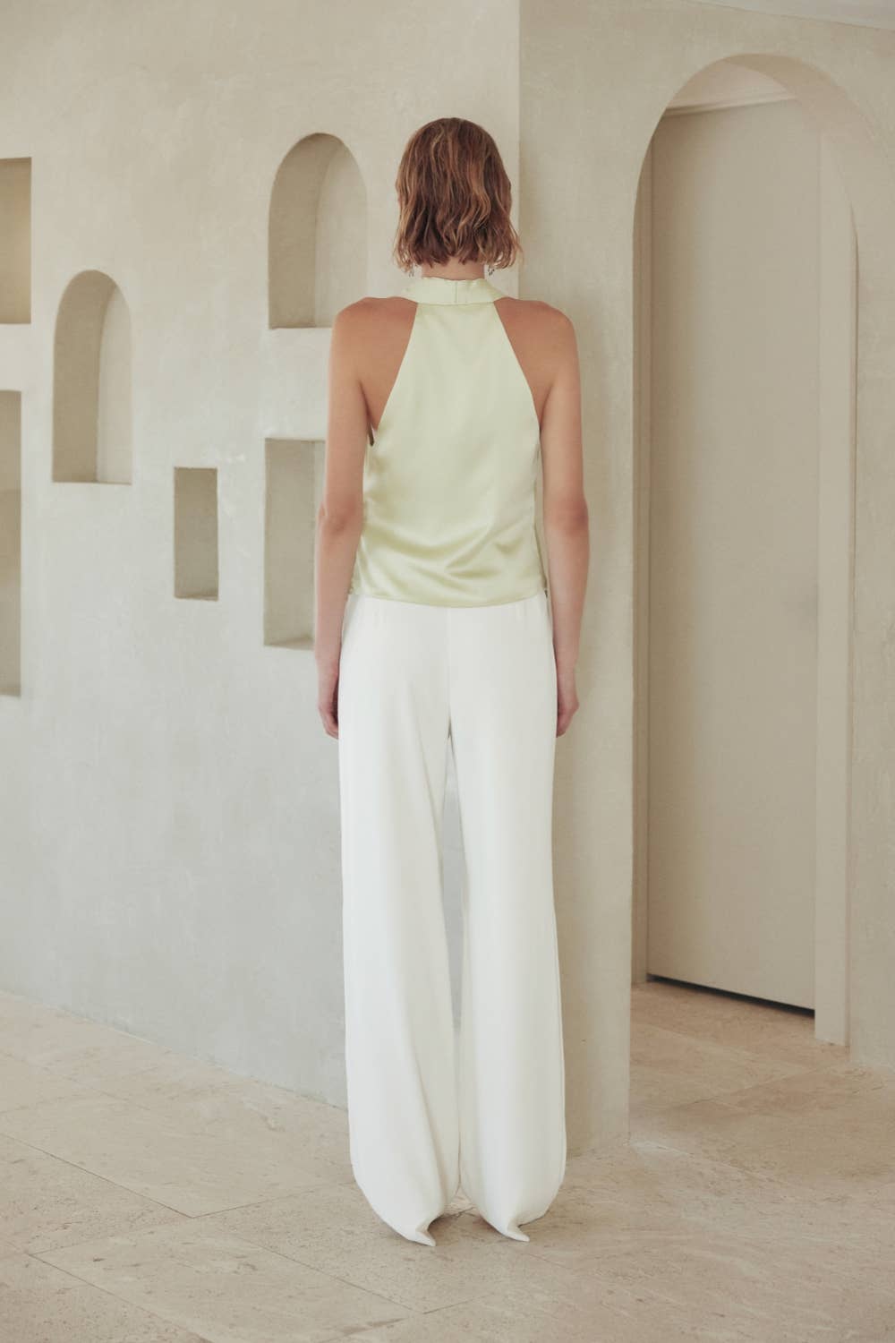 CHIC MINIMALIST V NECK WRAP HALTER NECK TOP-TI6247FO - Salt &amp; Creek