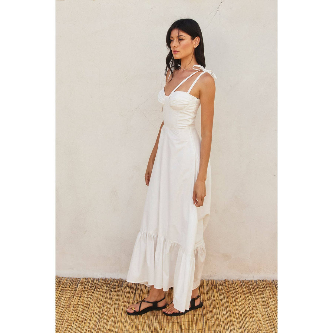 Cotton Poplin Ruched Detail Maxi Dress (1) - Salt &amp; Creek