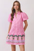 Tropical Border Puff Sleeve Mini Dress - Salt & Creek