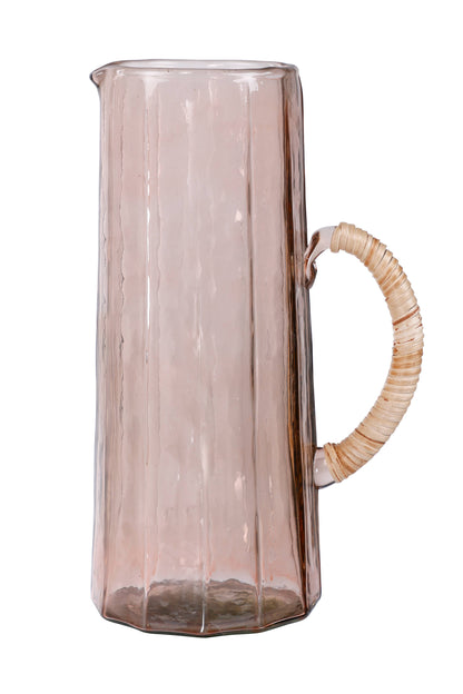 Pink Hammered Water Pitcher