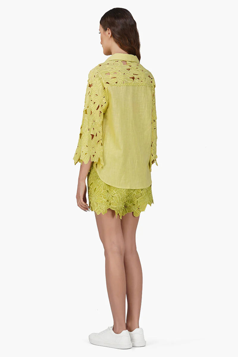 Neon Floral Lace Shirt