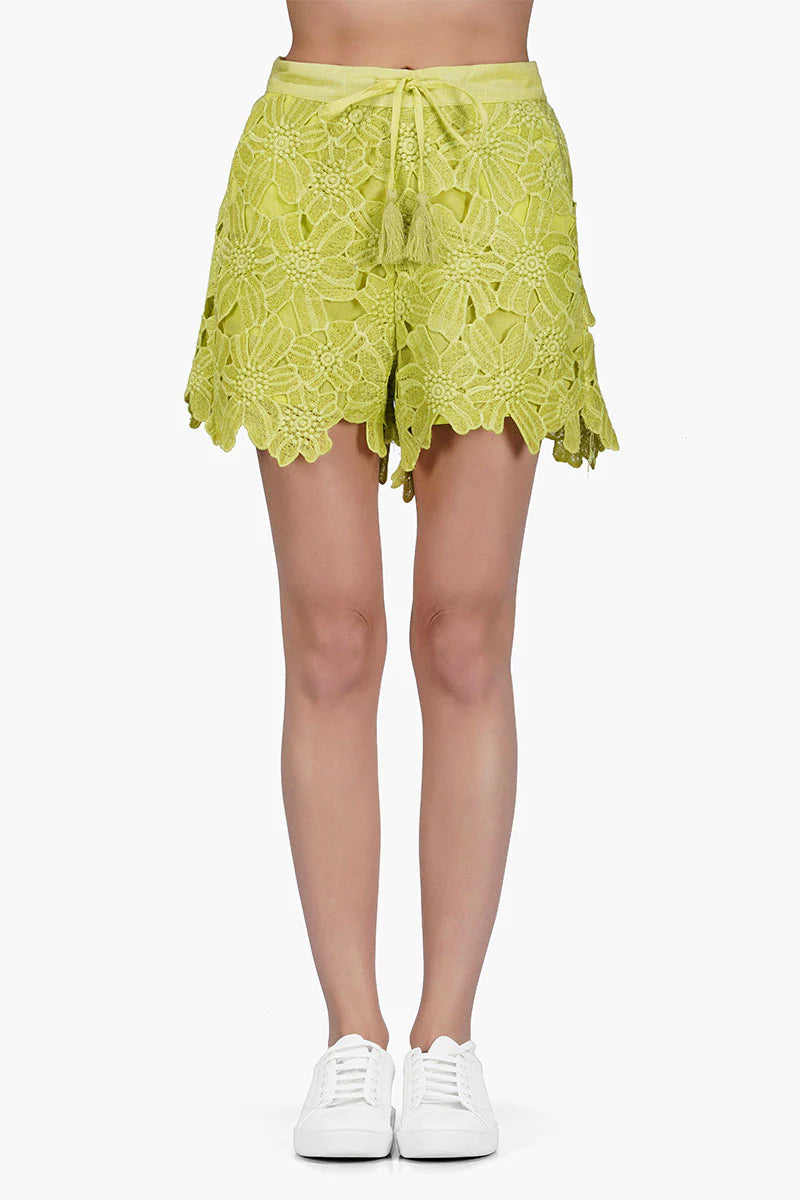 Neon Floral Lace Shorts