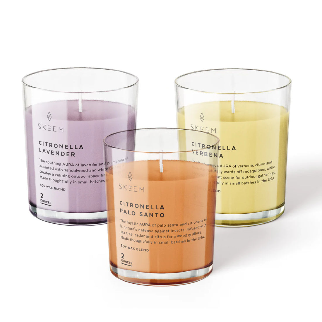 Aura Citronella Mini Candle Trio Set