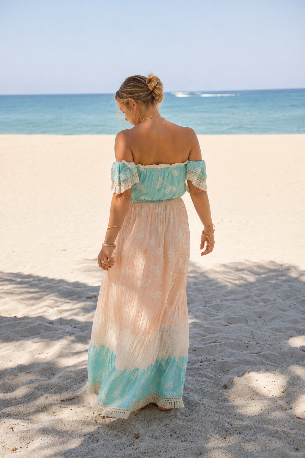Off-Shoulder Boho Maxi Dress