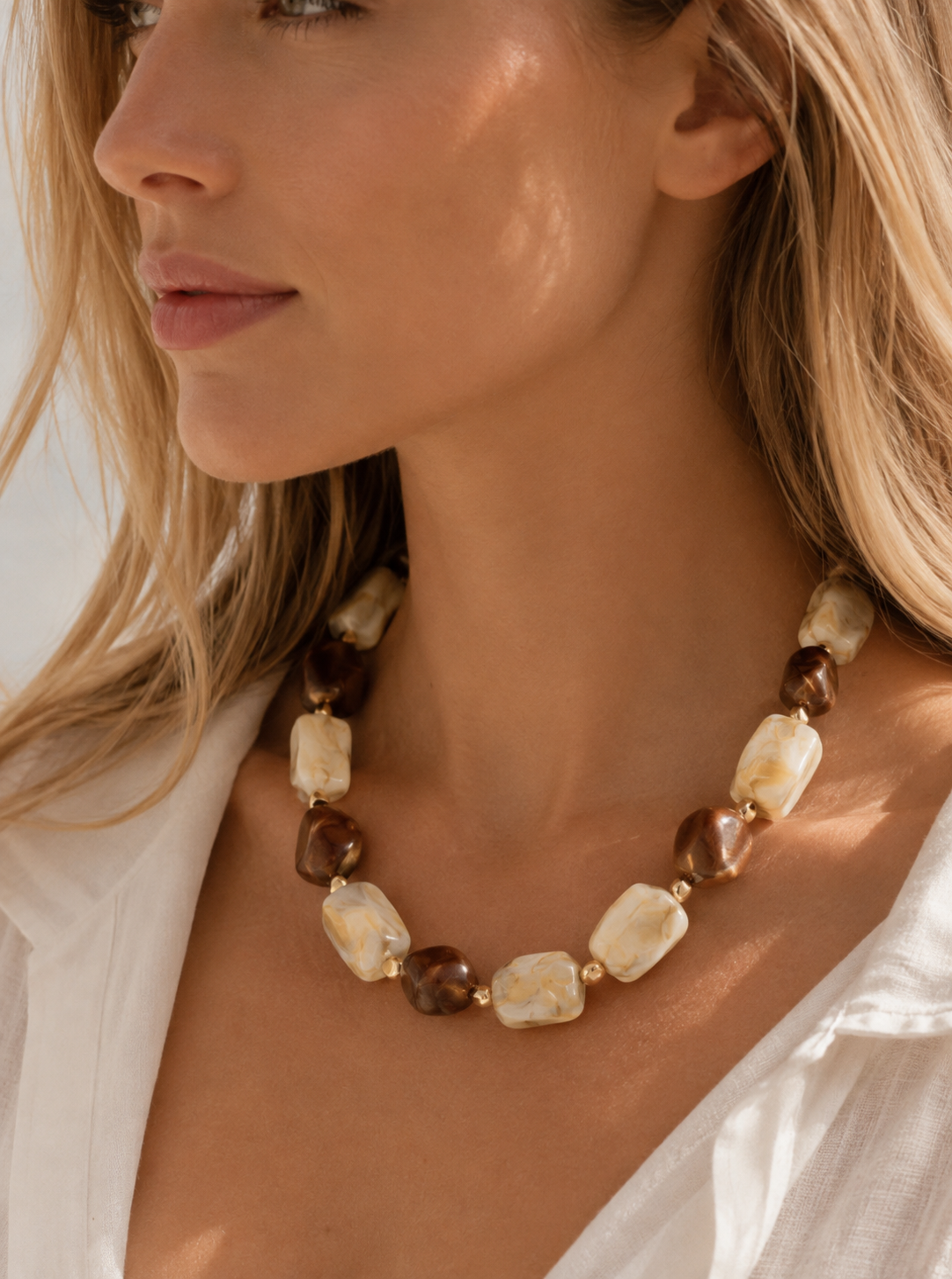 Marble Acrylic Beaded Necklace - Salt &amp; Creek