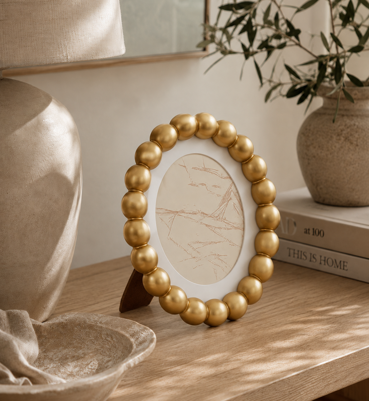 Beaded Matte Gold Picture Frame - Salt &amp; Creek