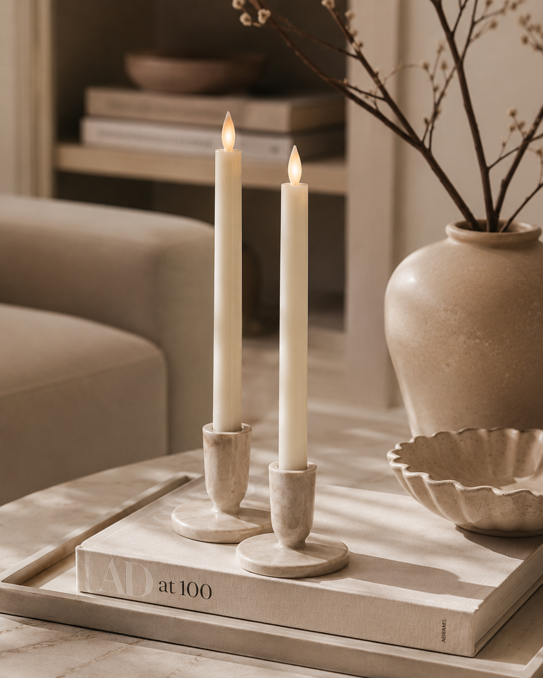 Flameless LED Wax Taper Candles