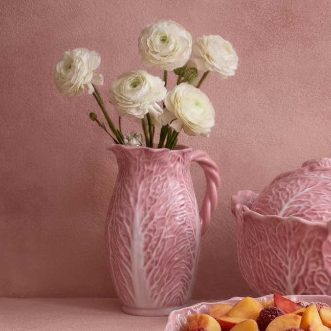 Ma Choupette Stoneware Pitcher with Twisted Handle ~ Rose - Salt &amp; Creek