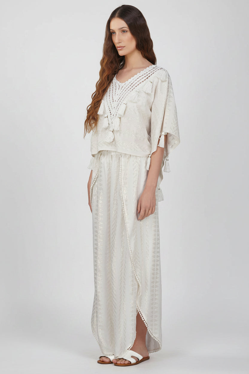 Golden Pearl Tassel Crochet Blouse - Salt &amp; Creek
