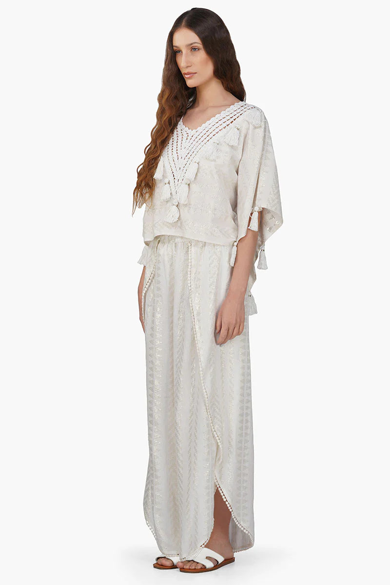 Golden Pearl Tassel Crochet Blouse - Salt &amp; Creek