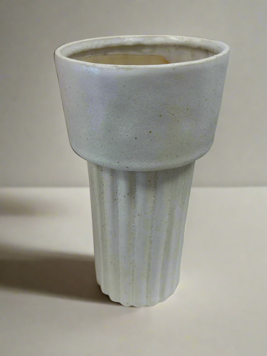 10 inch Cream Porcelain Vase