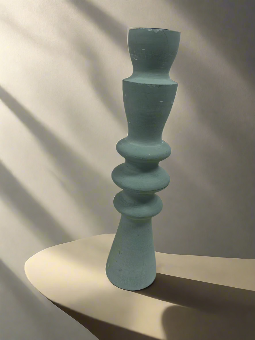 Tall Sea Green Candle Holder