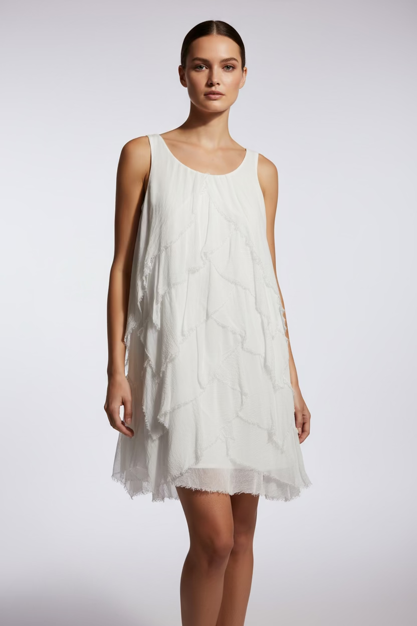 Ruffle Dress in White - Salt &amp; Creek
