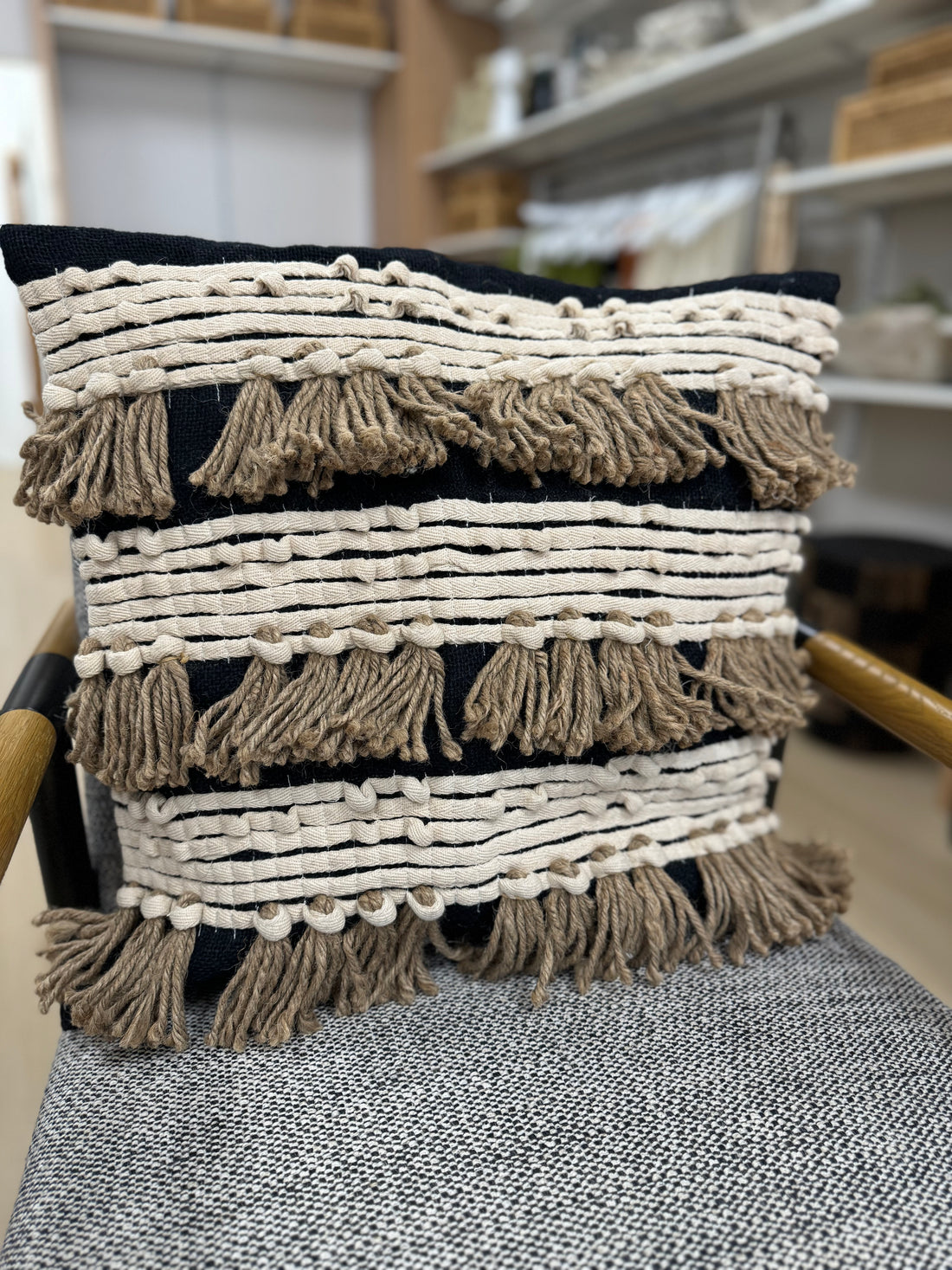 Burlap Fringe Pillow Cover - Salt & Creek