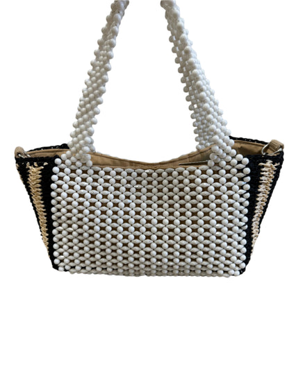 Coastal Gemstone Raffia Tote