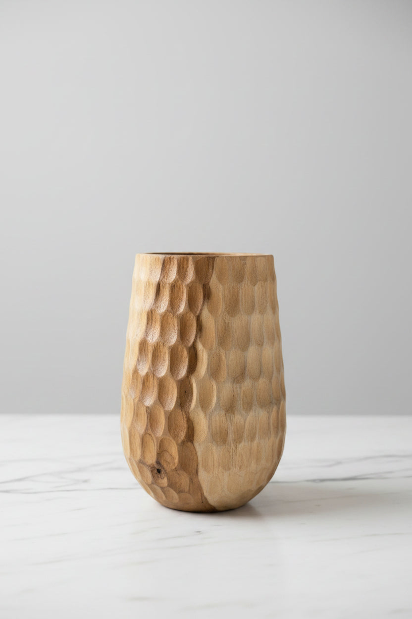 Dimpled Teak Vase