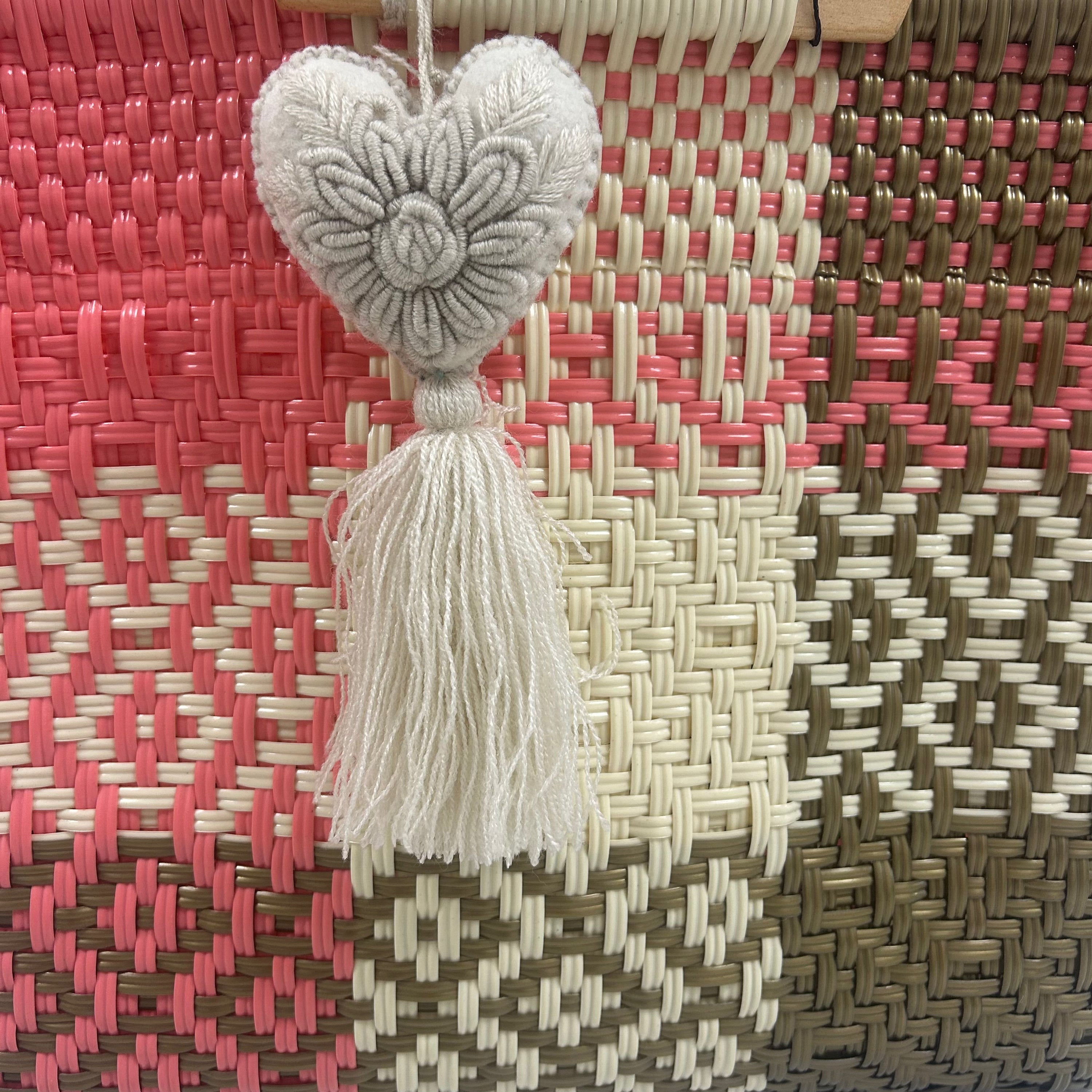 Wooden Handle Handwoven Tote - Salt &amp; Creek