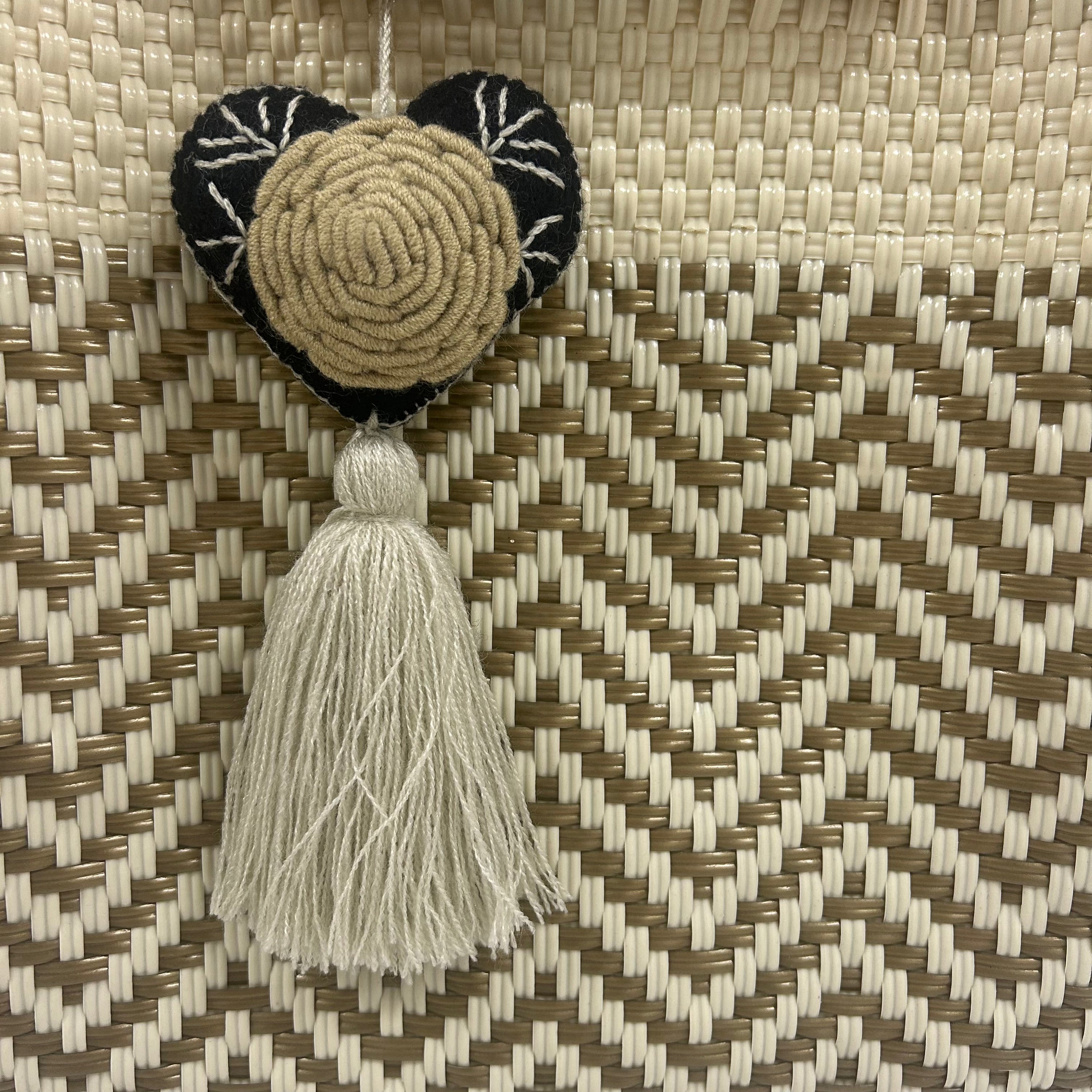 Wooden Handle Handwoven Tote - Salt &amp; Creek