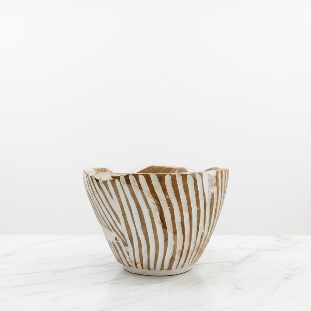 White Teak Bowl