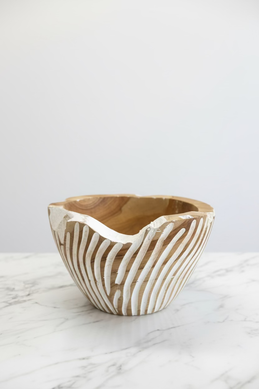 White Teak Bowl