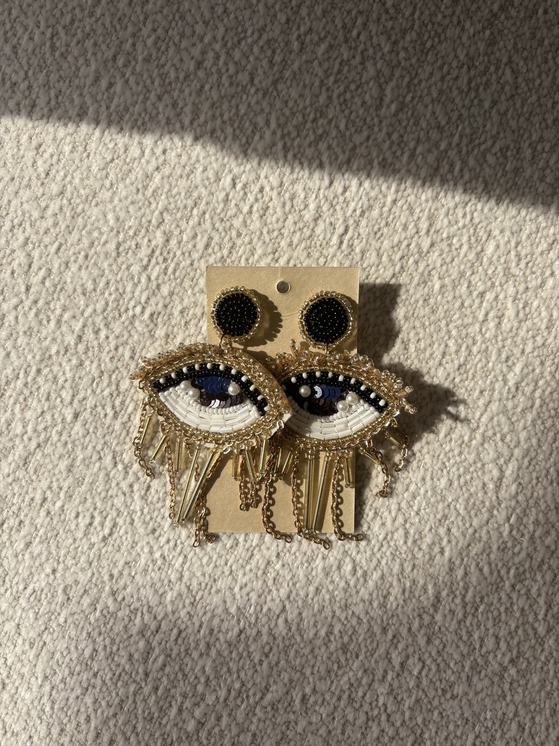 Golden Eye Embellished Earrings