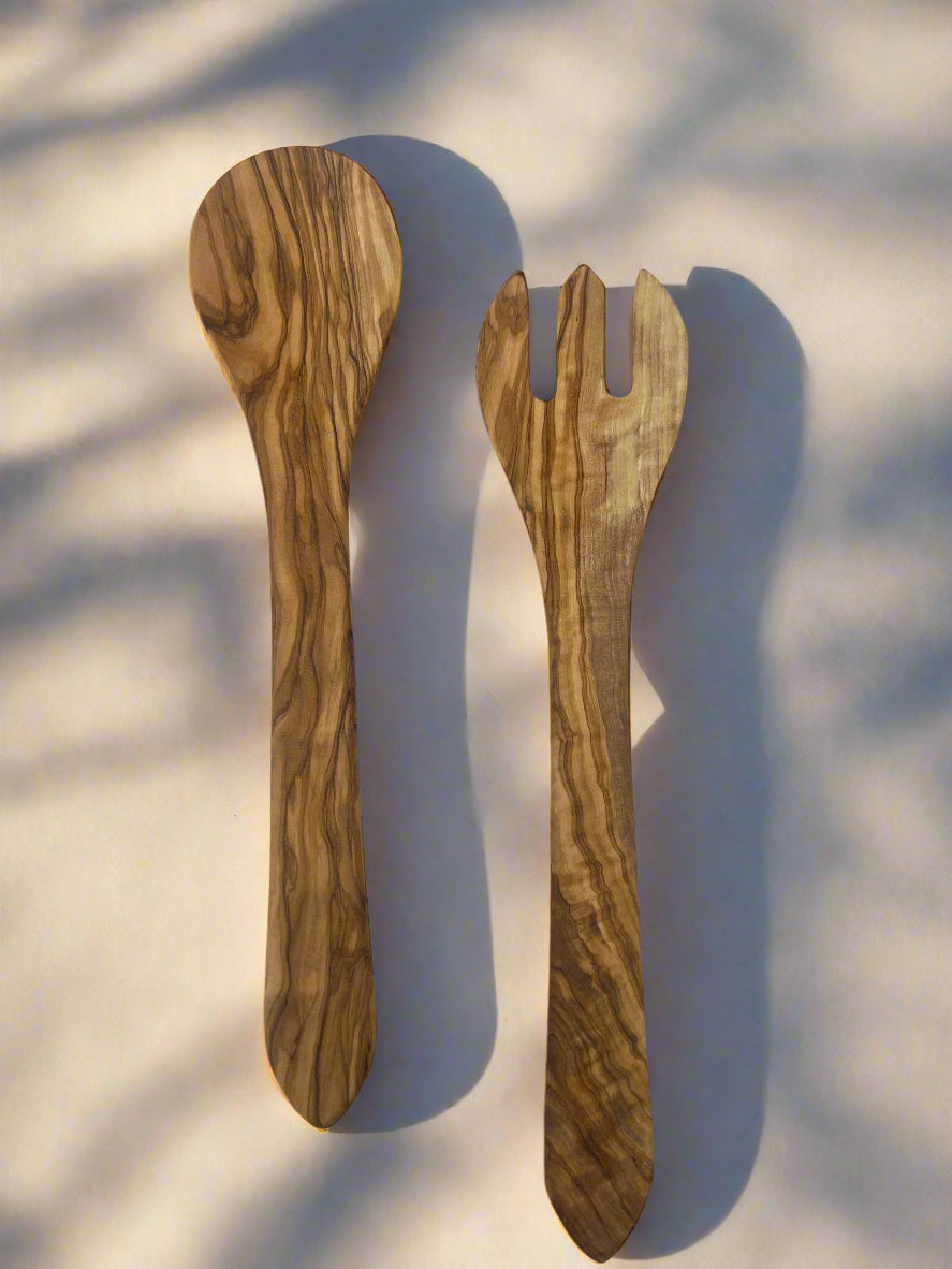 Olive Wood Serving Utensils (Set of 2)