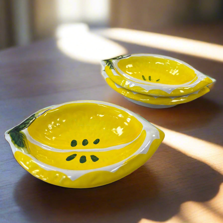 Glazed Ceramic Lemon Dish - Wedge - Salt &amp; Creek