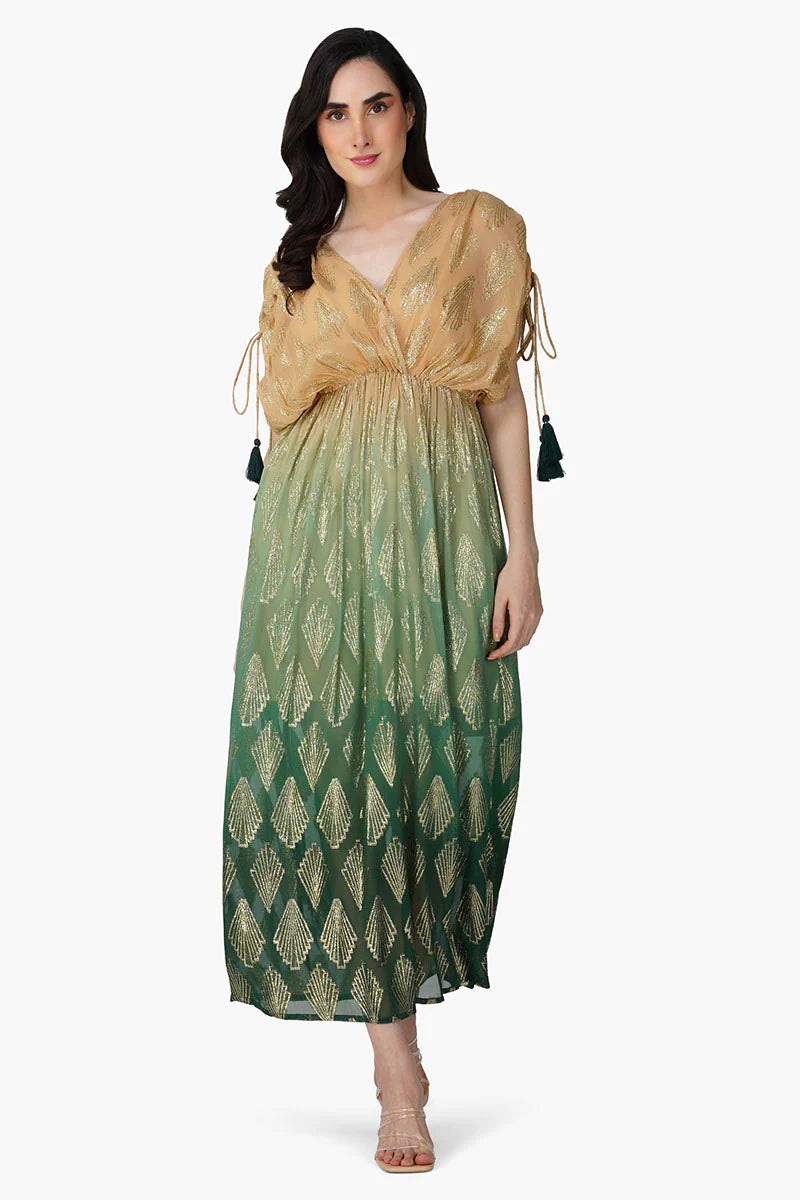 Jungle Green Ombray Maxi Dress