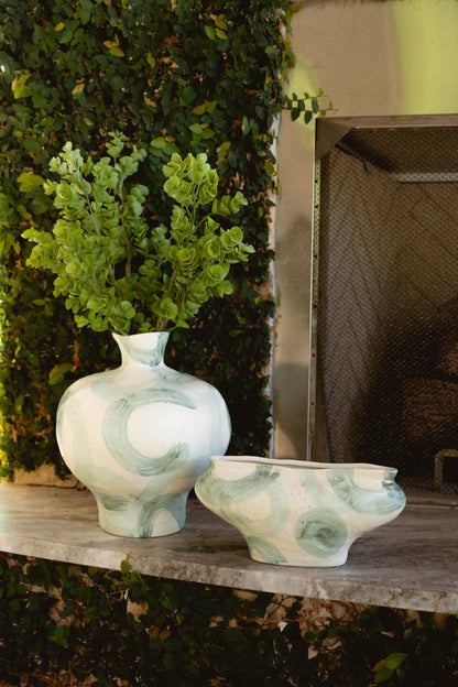 Thallow Green Brushstroke Vase