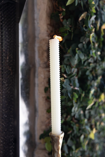 Ivory Hobnail Taper Candles - Set of 2 - Salt &amp; Creek