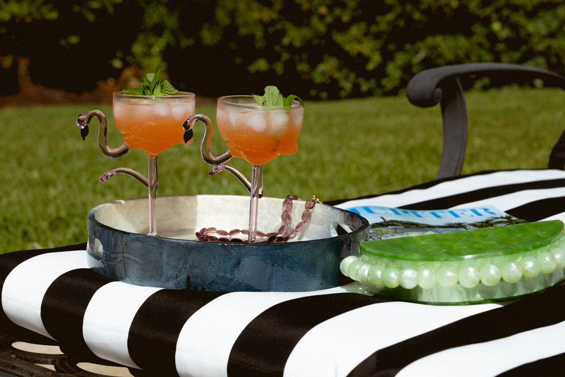 Hand-Blown Flamingo Stemmed Wine Glass