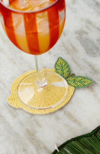 Beaded Lemon Coasters - Set of 4 - Salt &amp; Creek