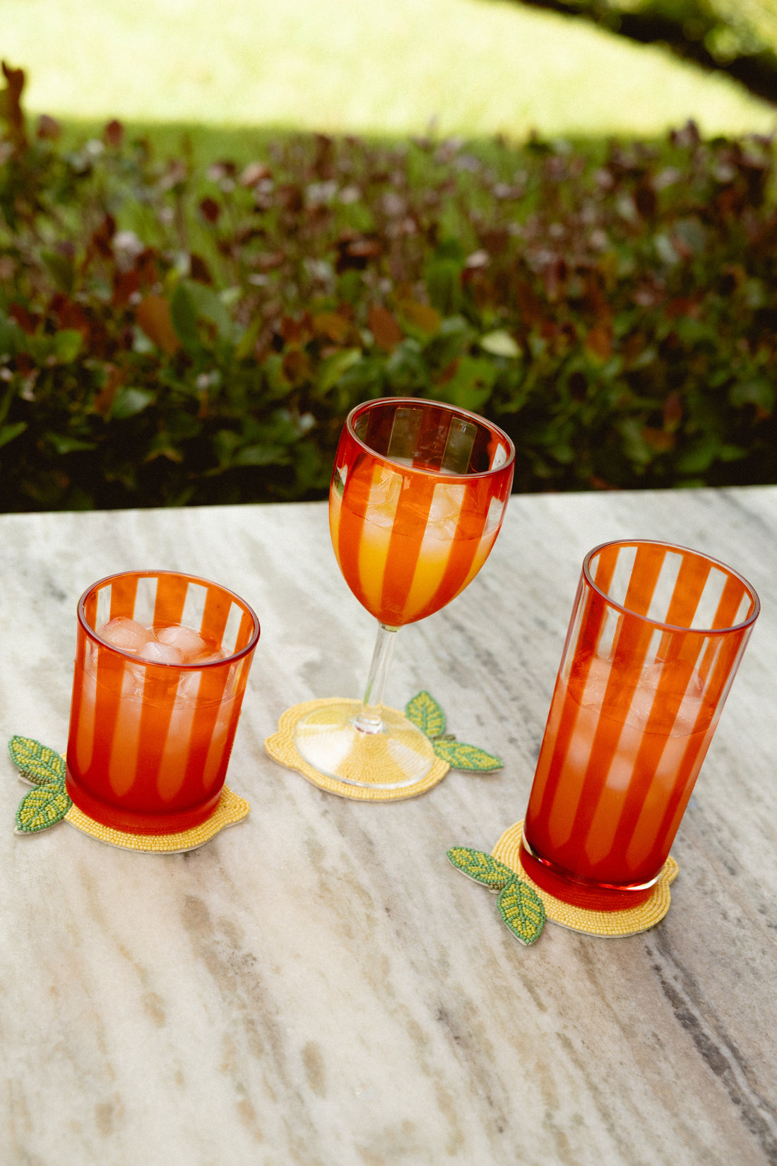 Striped Acrylic Stemmed Wine Glass