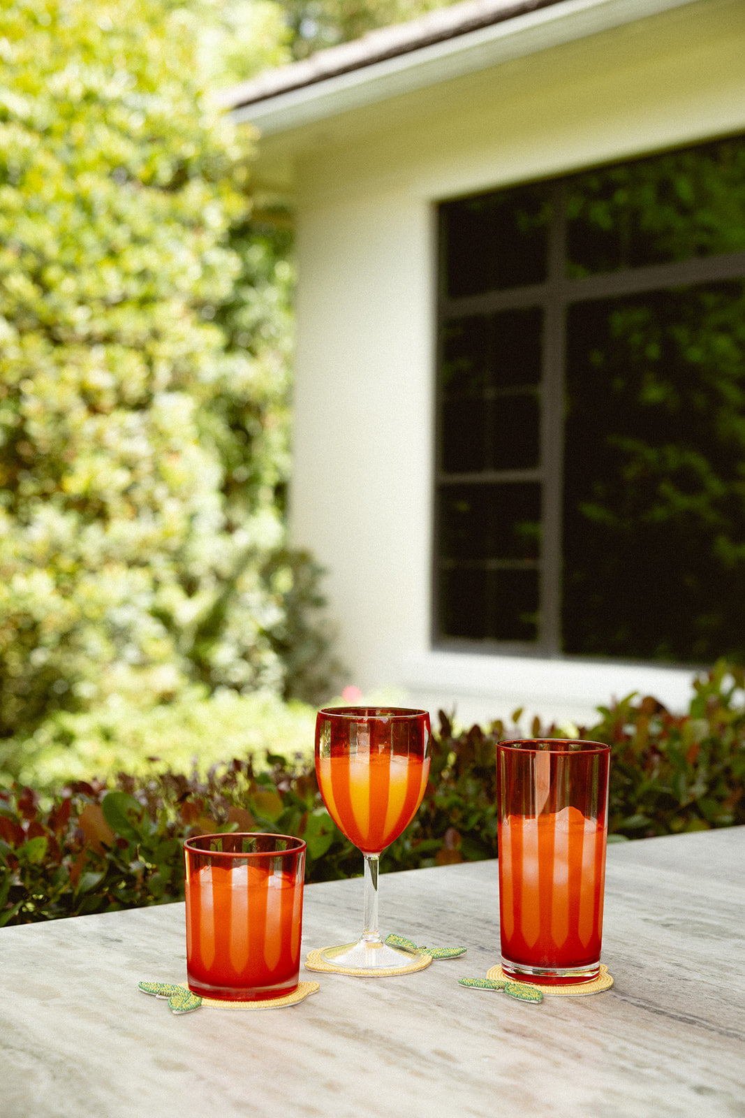 Striped Acrylic Stemmed Wine Glass
