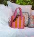 Soli & Sun Nina Striped Shopper Tote - Pink and Orange - Salt & Creek