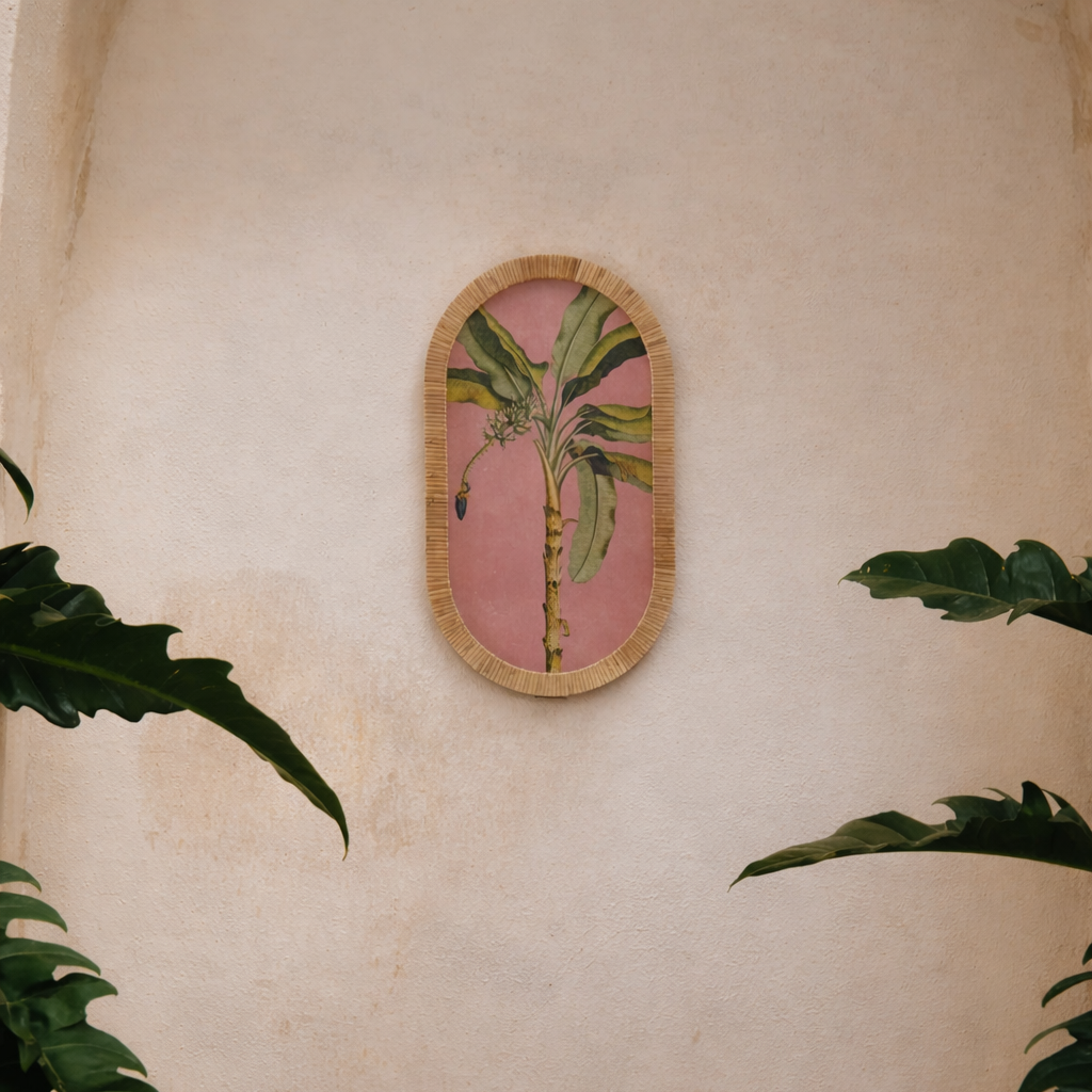 Palm Beach Rattan Wrapped Wood Framed Wall Decor - Thumbnail 3