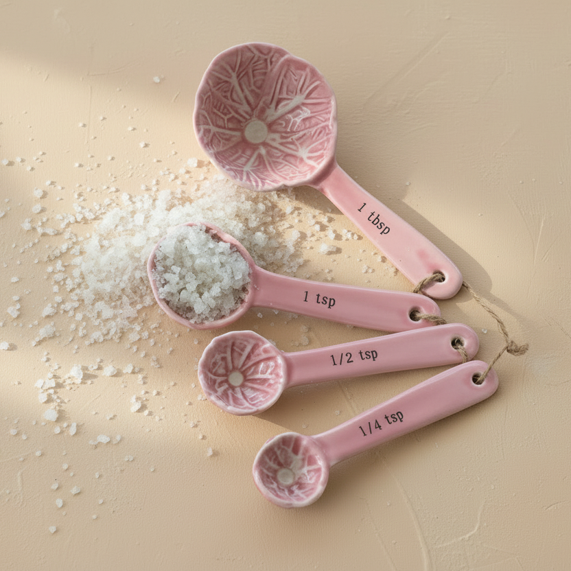 Ma Choupette Stoneware Measuring Spoons ~ Set of 4 in Rose - Salt &amp; Creek