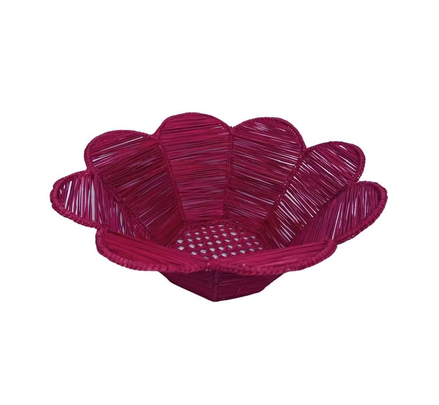 Flower Bread Basket-Burgundy